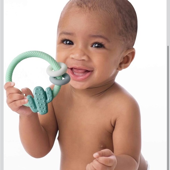 Itzy Ritzy Silicone Teether with Rattle; Rattle Teether Features Rattling Sound - Picture 4 of 4